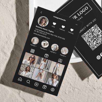 Instagram Scan To Connect QR Code Black