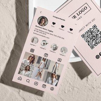 Instagram Scan To Connect QR Code Blush Pink