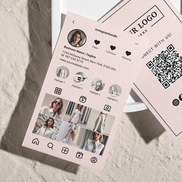 Instagram Scan To Connect QR Code Blush Pink