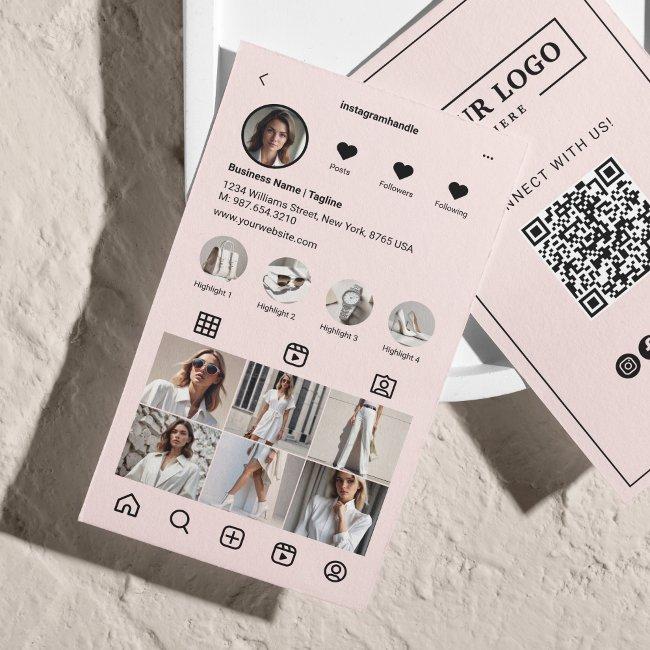 Instagram Scan To Connect QR Code Blush Pink