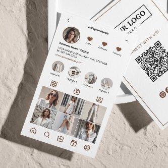 Instagram Scan To Connect QR Code Brown