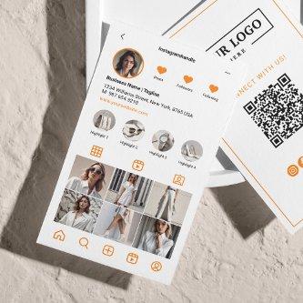 Instagram Scan To Connect QR Code Orange