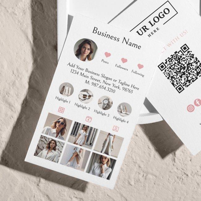 Instagram Scan To Connect QR Code Pink