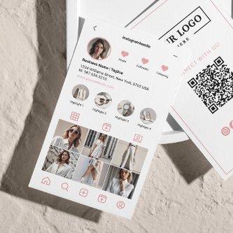Instagram Scan To Connect QR Code Pink