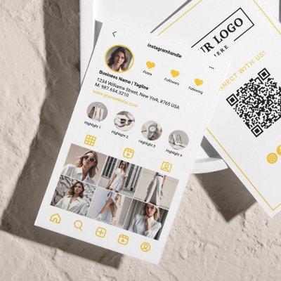 Instagram Scan To Connect QR Code Yellow