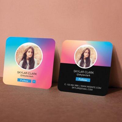 Instagram Social Follow Me Photo Colorful Gradient Square