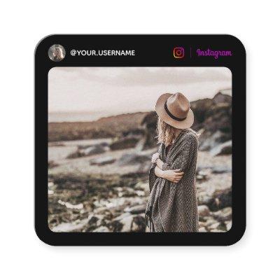 Instagram social media photo modern black minimal calling card