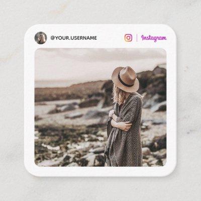 Instagram social media photo modern white minimal calling card