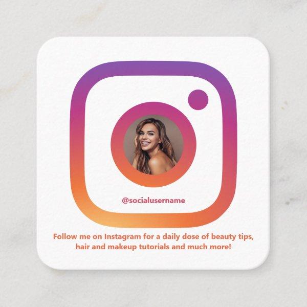 Instagram Style White Trendy Social Media QR Code Square