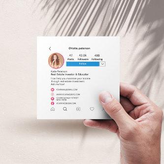 Instagram Style White Trendy Social Media QR Code Square