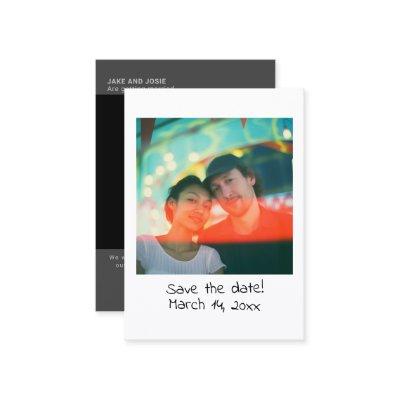 Instant photograph wedding save the date insert