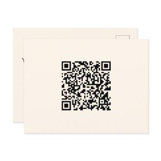 Instantly Create a QR Code | Editable Off White Postcard