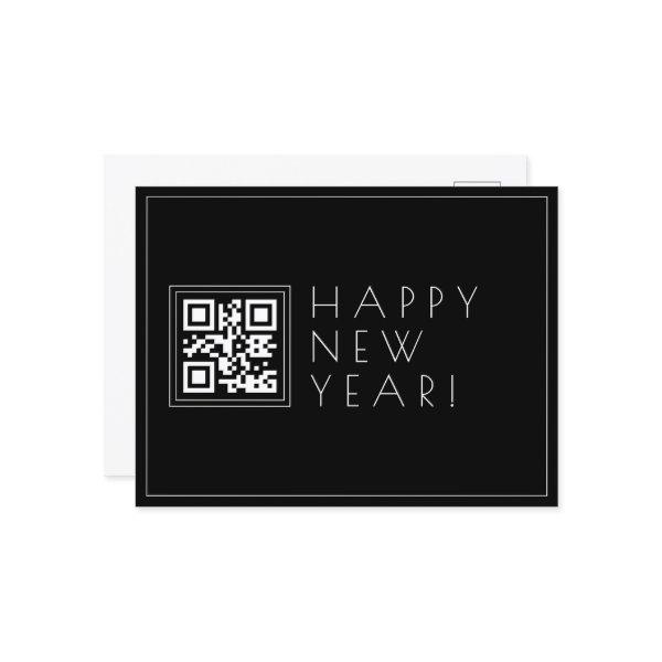 Instantly Create QR code | Stylish Happy New Years Postcard