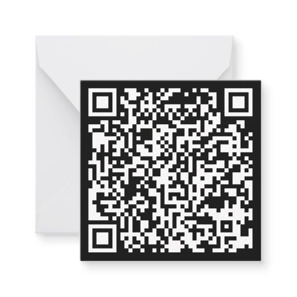 Instantly Created QR Code (by entering your URL) Note Card