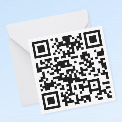 Instantly Created QR Code (by entering your URL) Note Card