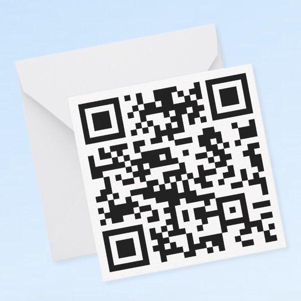 Instantly Created QR Code (by entering your URL) Note Card