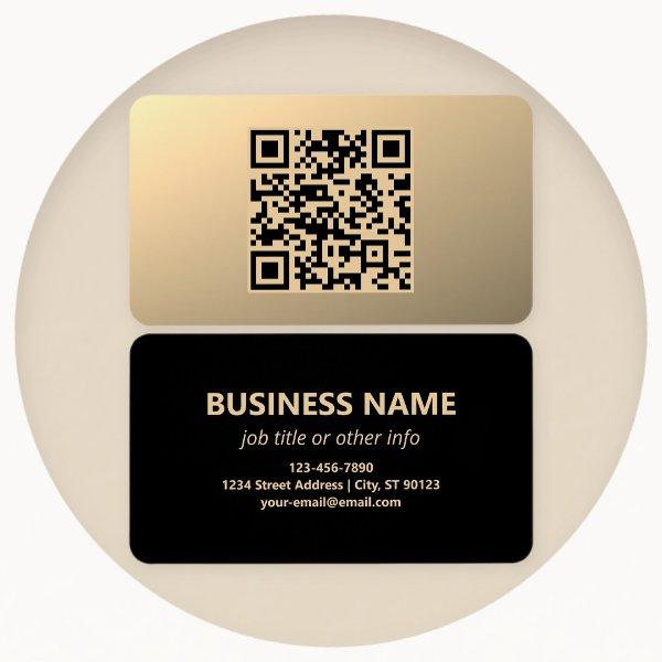 Instantly Editable QR code Template | Faux Gold