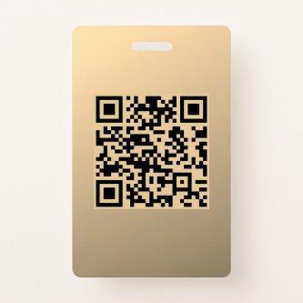 Instantly Editable QR code Template | Faux Gold Badge