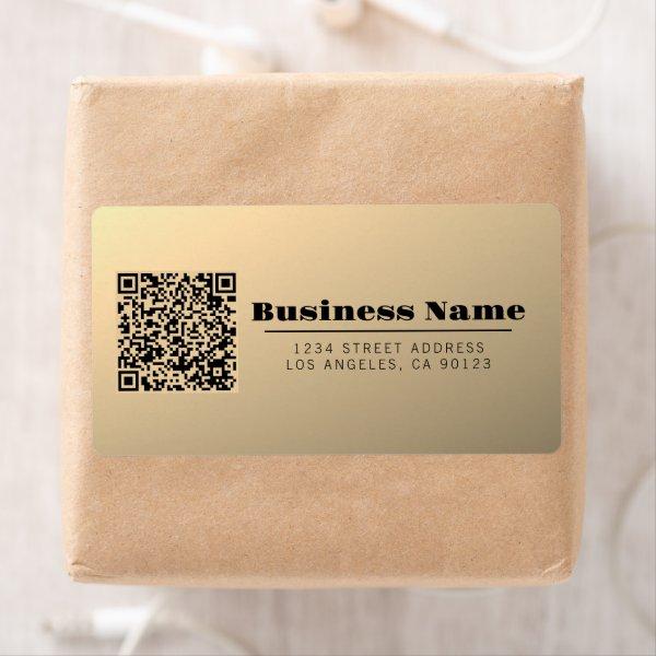 Instantly Editable QR code Template | Faux Gold Label