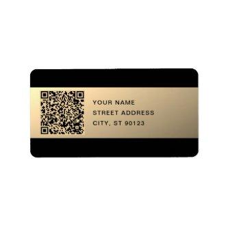 Instantly Editable QR code Template | Faux Gold Label