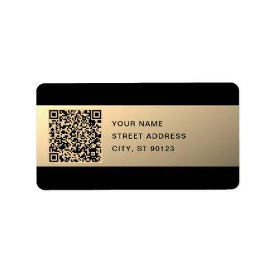 Instantly Editable QR code Template | Faux Gold Label
