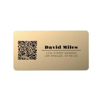 Instantly Editable QR code Template | Faux Gold Label
