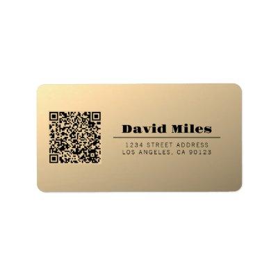 Instantly Editable QR code Template | Faux Gold Label