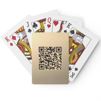 Instantly Editable QR code Template | Faux Gold Poker Cards