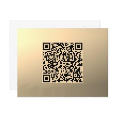 Instantly Editable QR code Template | Faux Gold Postcard