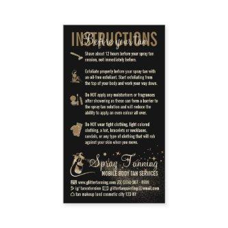Instructions Spray Tan Before After Care Guide