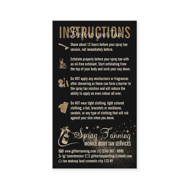 Instructions Spray Tan Before After Care Guide
