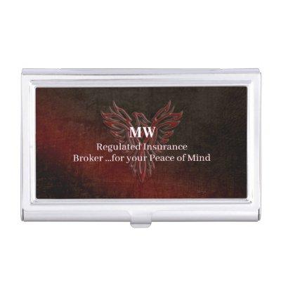 Insurance Broker, leather-look, Phoenix Risen logo  Case
