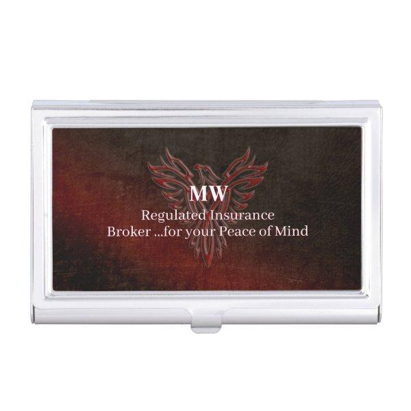 Insurance Broker, leather-look, Phoenix Risen logo  Case