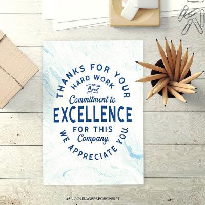 Integrity, Commitment to Excellence Appreciation T Thank You Card
