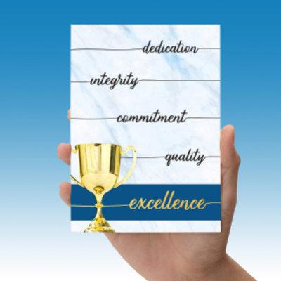 Integrity, Commitment to Excellence Appreciation Thank You Card