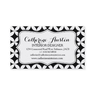 Interior design business circular black white mono