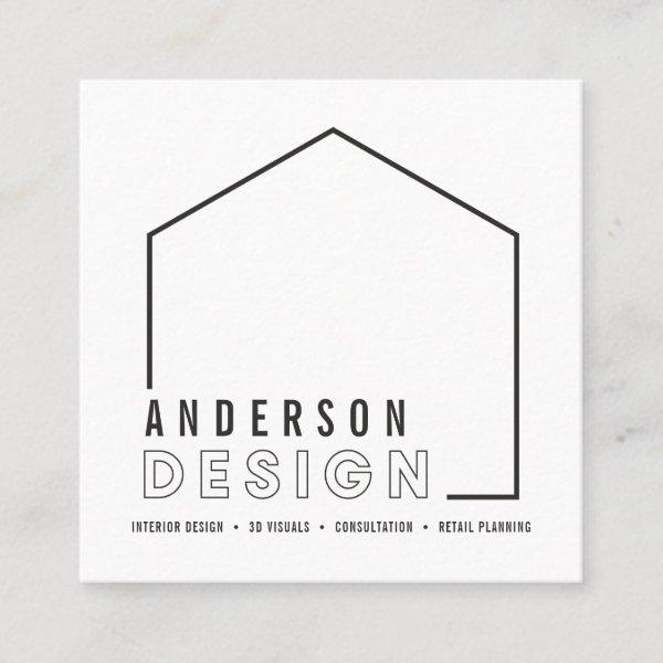 Interior design graphic modern house shape square