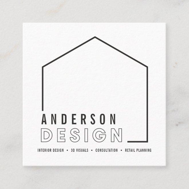 Interior design graphic modern house shape square