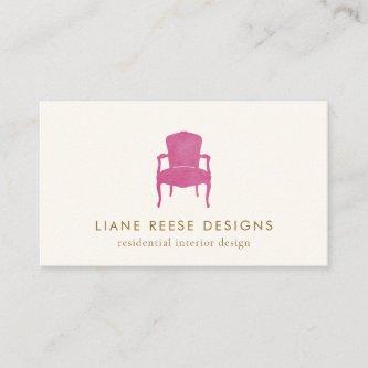 Interior Designer Burgundy French Chair Logo