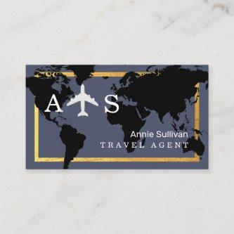 International Travel Agent Airplane World Map