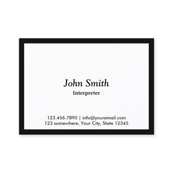 Interpreter Elegant Black Border