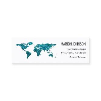 Investments Finance Advisor Analyst World Map Blue Mini