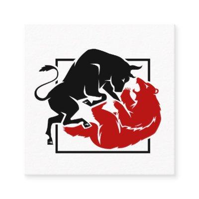 Investor Trading Bull and Bear Market Custom  Square