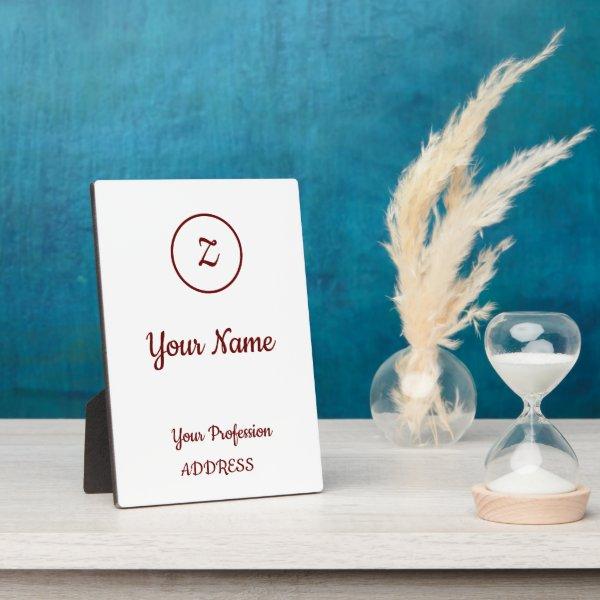 Invitation Pedestal Sign  Case Gift B Plaque