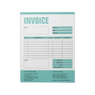 Invoice Form Business Quotation Add Logo Notepad