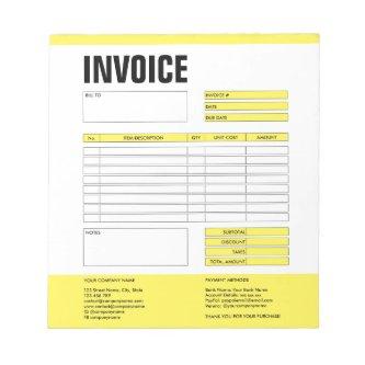 Invoice Form Business Quotation Add Logo Notepad
