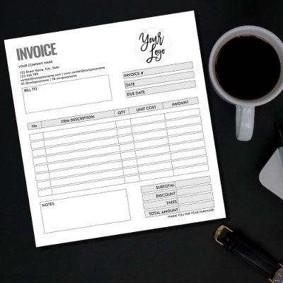 Invoice Form Business Quotation Add Logo Notepad