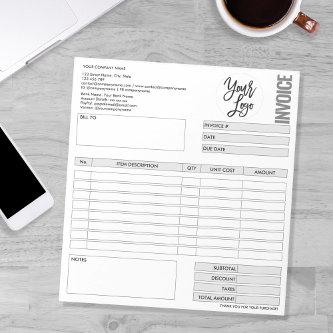 Invoice Form Business Quotation Add Logo Notepad