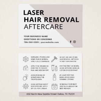 IPL Laser Hair Removal Aftercare Instructions Card