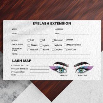 Iridescent Blue Lash Record Extension Map